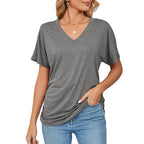 💕Mother's Day Promotion- UP TO 49% OFF🌷V-Neck Solid Color Loose Ladies Tops