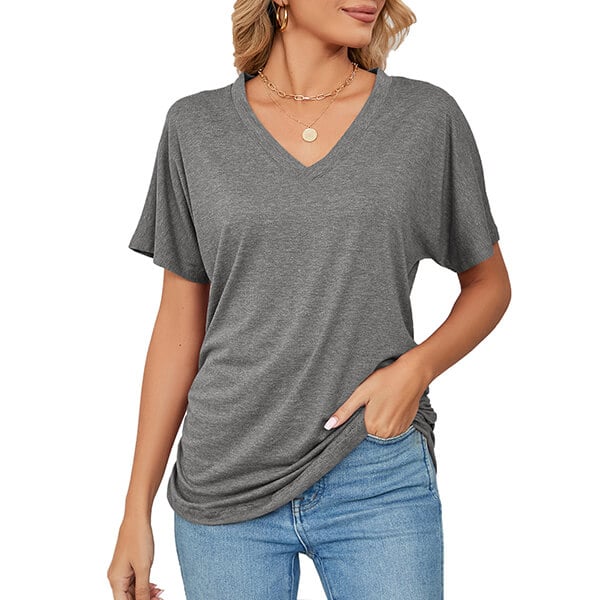 💕Mother's Day Promotion- UP TO 49% OFF🌷V-Neck Solid Color Loose Ladies Tops