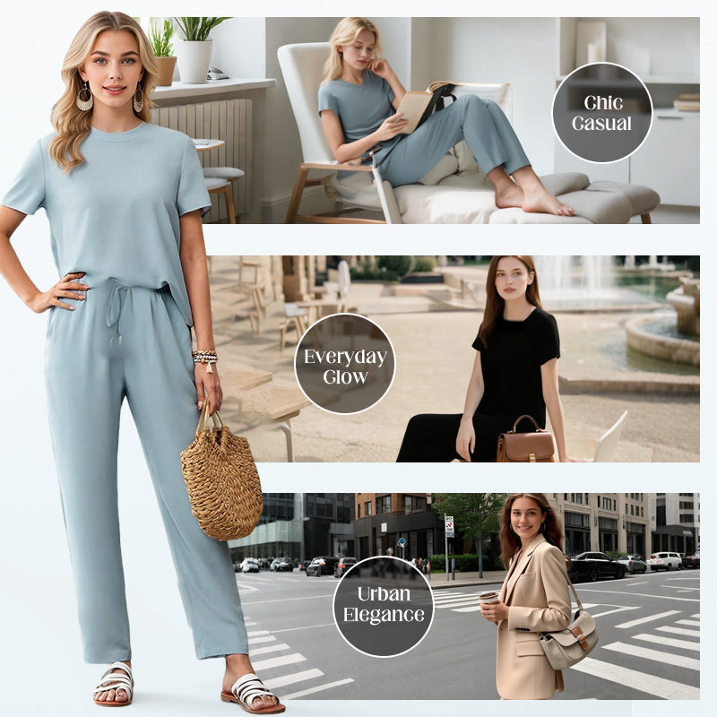 🌸 Women's Soft Casual Top and Pants Set