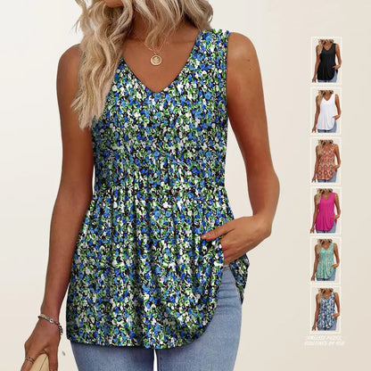 💖LAST DAY SALE ✨Women Dressy Sleeveless V Neck Babydoll Tank Tops