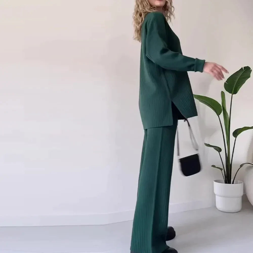 💕Spring New💕Casual Striped Jacquard Knitted Two-pieces Set