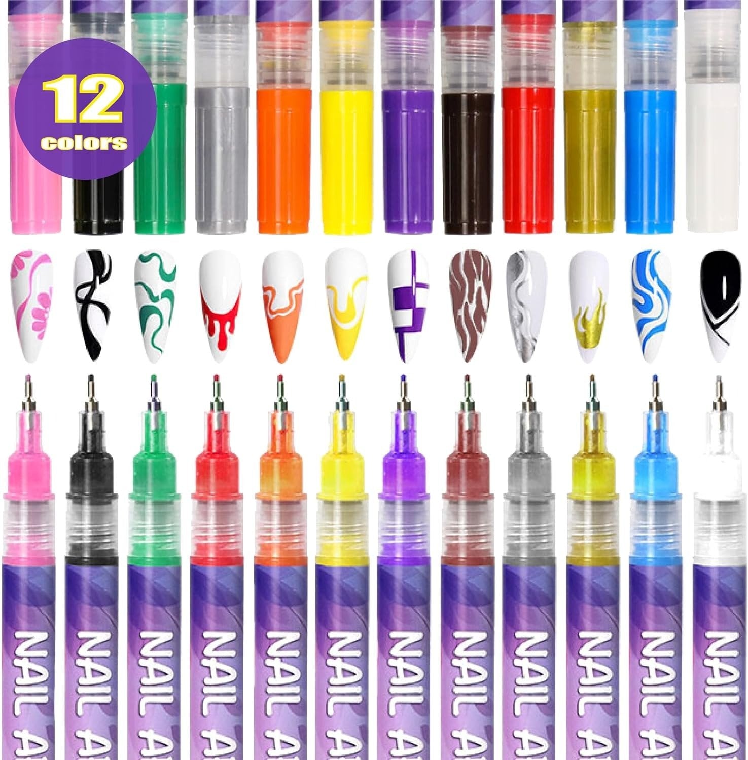 ⏳Limitiertes Sonderangebot⏰Set mit 12 Nail Art Stiften🎨