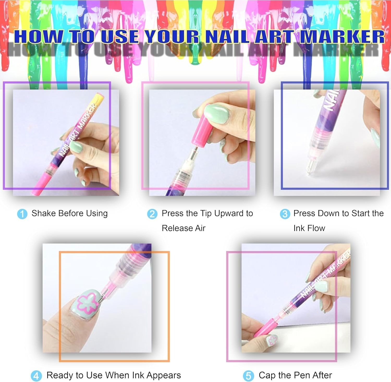 ⏳Limitiertes Sonderangebot⏰Set mit 12 Nail Art Stiften🎨