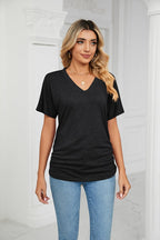 💕Mother's Day Promotion- UP TO 49% OFF🌷V-Neck Solid Color Loose Ladies Tops