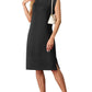 💙LAST DAY SALE 50% OFF💙Women Round Neck Loose Split Wrinkle-Free Midi Dress with Pockets