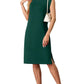 💙LAST DAY SALE 50% OFF💙Women Round Neck Loose Split Wrinkle-Free Midi Dress with Pockets