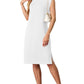 💙LAST DAY SALE 50% OFF💙Women Round Neck Loose Split Wrinkle-Free Midi Dress with Pockets