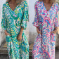 🌸Spring Specials 50% Off🌸Women's Bohemian V-Neck Abstract Printed Maxi Dress