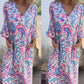 🌸Spring Specials 50% Off🌸Women's Bohemian V-Neck Abstract Printed Maxi Dress