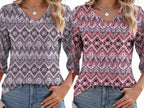 ❤️2025 New Products❤️Women's Elegant Ruffle Sleeve V-Neck Tops
