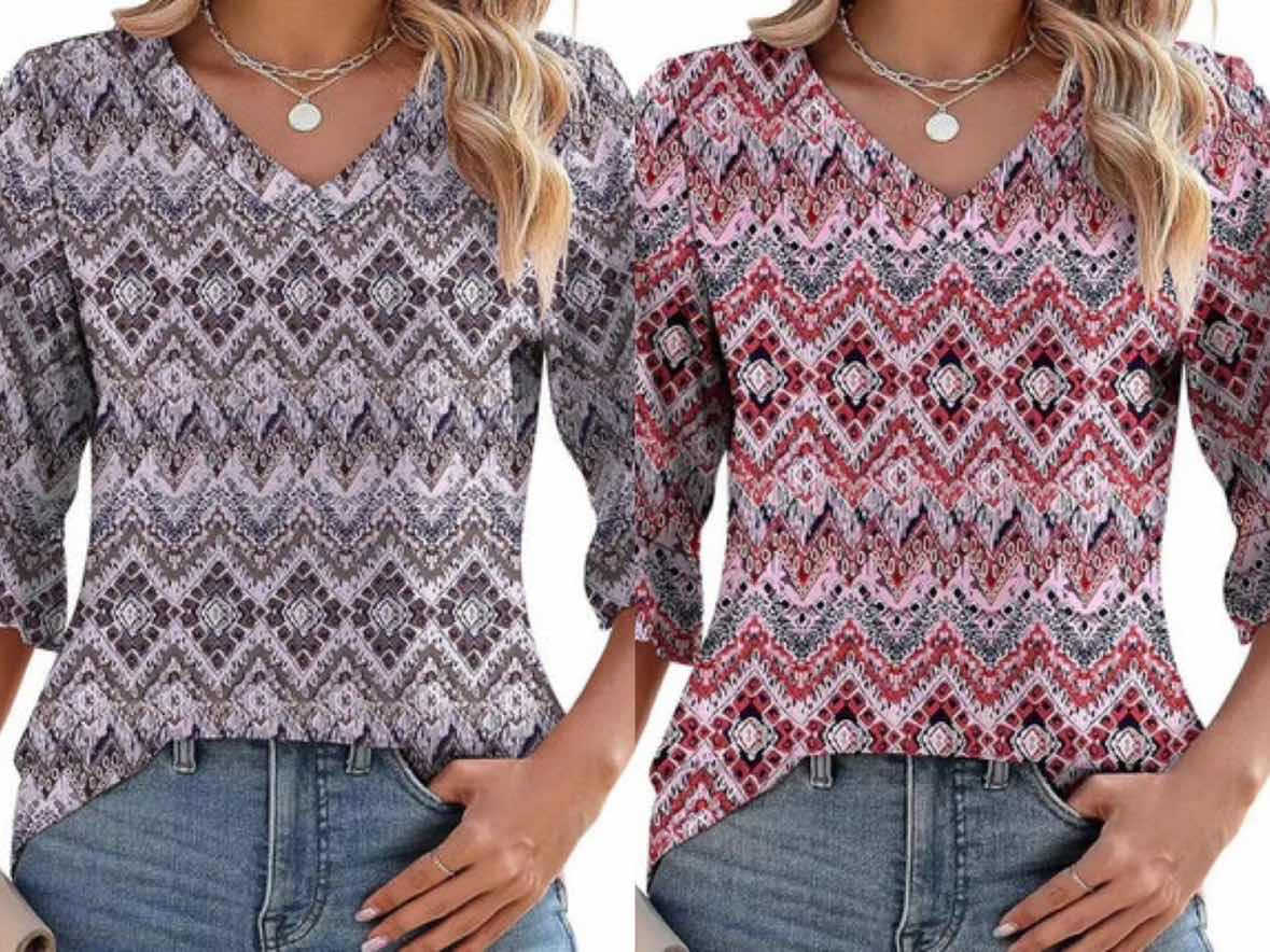 ❤️2025 New Products❤️Women's Elegant Ruffle Sleeve V-Neck Tops