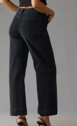 🔥New Year Special 50% OFF🔥Tummy Control Cropped Wide-Leg Jeans