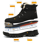 🔥Rutschfeste, leichte Sicherheitsstiefel der Klasse S3 für Unisex, ✅👍 mit stoßfesten Spikes, Anti-Smash- und Anti-Kompressions-Funktion