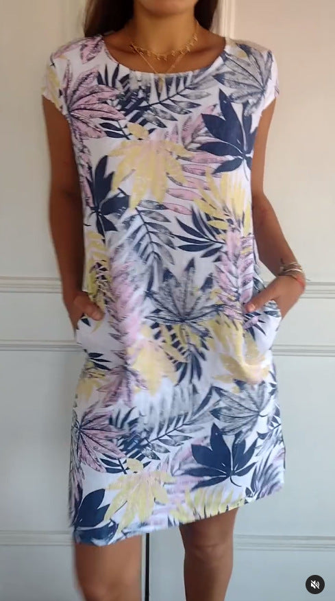 🍀🌷MOTHER'S DAY HOT SALE 50% OFF🍀🌷Women's Cotton Loose Printed Dress (BUY MORE SAVE MORE)