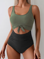 🔥🔥2025 SUMMER 50% OFF🎁Ruched Tie-Knot Tummy Control One-Piece Swimsuit