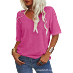 💖2025 Summer Sale 58% OFF💥Women's Solid Color V-Neck T-shirt