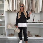 🌸Spring Specials🌸 Women's Hooded Patchwork Casual Sweatshirt Suit