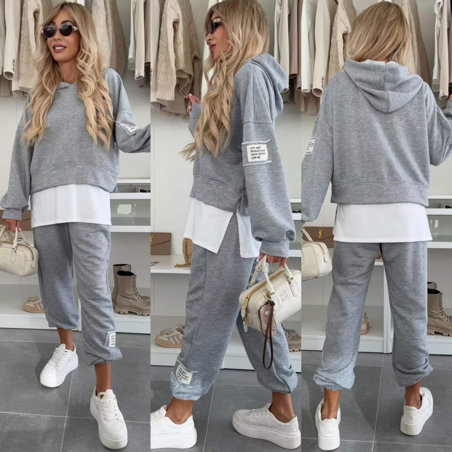 🌸Spring Specials🌸 Women's Hooded Patchwork Casual Sweatshirt Suit