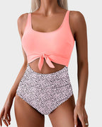 🔥🔥2025 SUMMER 50% OFF🎁Ruched Tie-Knot Tummy Control One-Piece Swimsuit