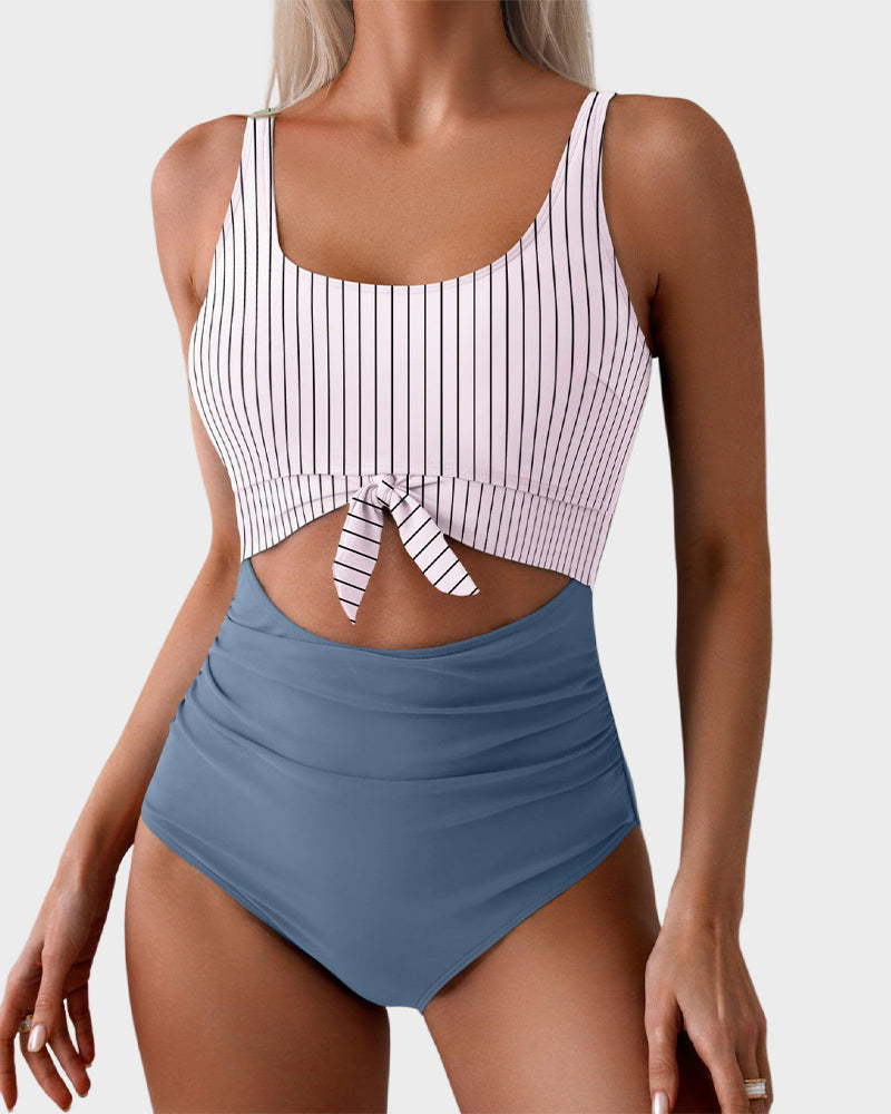 🔥🔥2025 SUMMER 50% OFF🎁Ruched Tie-Knot Tummy Control One-Piece Swimsuit