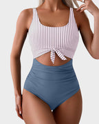 🔥🔥2025 SUMMER 50% OFF🎁Ruched Tie-Knot Tummy Control One-Piece Swimsuit