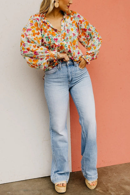 ⏰LIMITED DAYS 50% OFF💥High Rise Vintage Wash Tummy Control Top Straight Leg Jeans