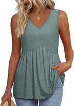 💖LAST DAY SALE ✨Women Dressy Sleeveless V Neck Babydoll Tank Tops