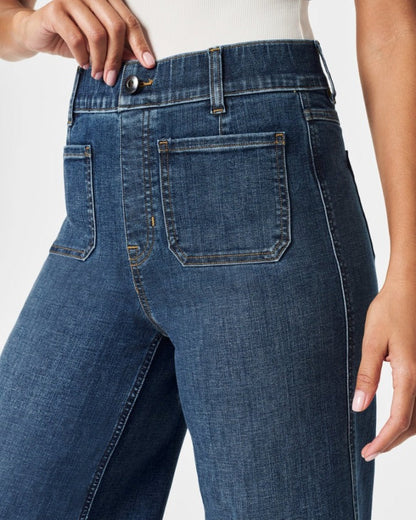 🔥New Year Special 50% OFF🔥Tummy Control Cropped Wide-Leg Jeans