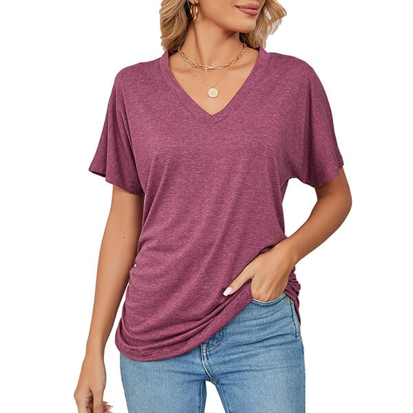 💕Mother's Day Promotion- UP TO 49% OFF🌷V-Neck Solid Color Loose Ladies Tops