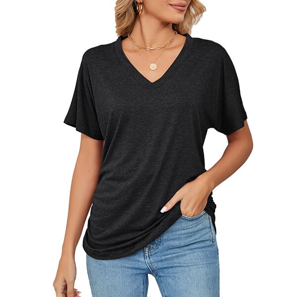💕Mother's Day Promotion- UP TO 49% OFF🌷V-Neck Solid Color Loose Ladies Tops