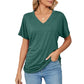 💕Mother's Day Promotion- UP TO 49% OFF🌷V-Neck Solid Color Loose Ladies Tops