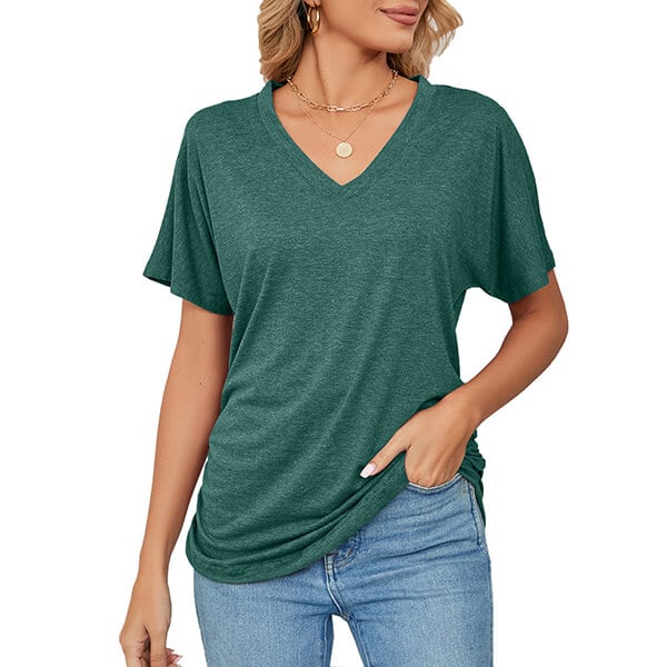 💕Mother's Day Promotion- UP TO 49% OFF🌷V-Neck Solid Color Loose Ladies Tops