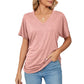 💕Mother's Day Promotion- UP TO 49% OFF🌷V-Neck Solid Color Loose Ladies Tops