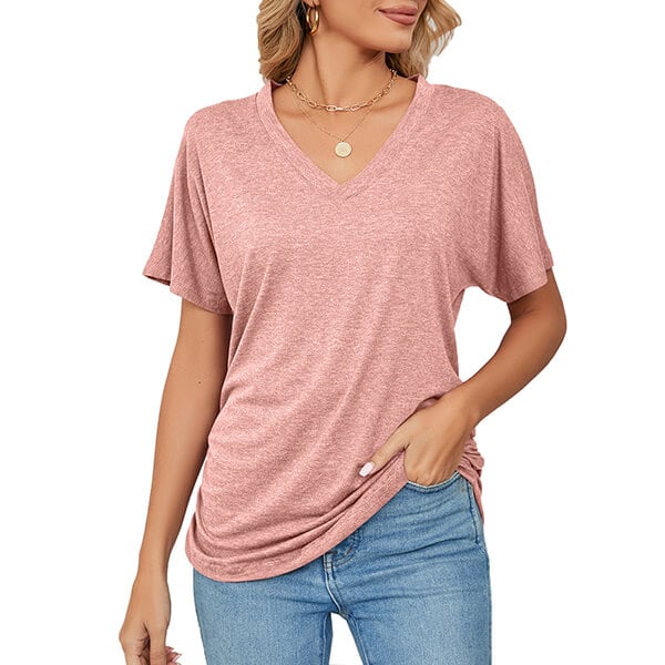 💕Mother's Day Promotion- UP TO 49% OFF🌷V-Neck Solid Color Loose Ladies Tops