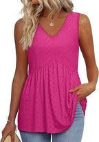 💖LAST DAY SALE ✨Women Dressy Sleeveless V Neck Babydoll Tank Tops