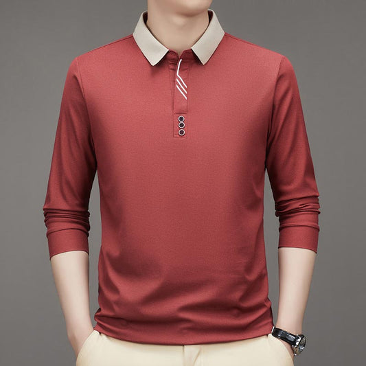 🔥2025 NEW SALES - 50% OFF🔥Men's Business Casual Solid Color Lapel Base T-shirt