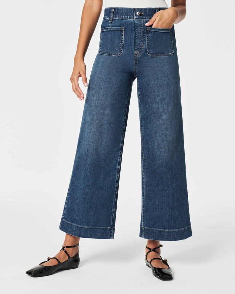 🔥New Year Special 50% OFF🔥Tummy Control Cropped Wide-Leg Jeans