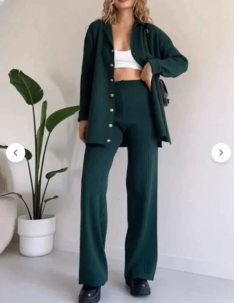 💕Spring New💕Casual Striped Jacquard Knitted Two-pieces Set