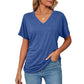 💕Mother's Day Promotion- UP TO 49% OFF🌷V-Neck Solid Color Loose Ladies Tops