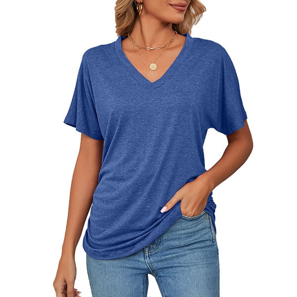 💕Mother's Day Promotion- UP TO 49% OFF🌷V-Neck Solid Color Loose Ladies Tops