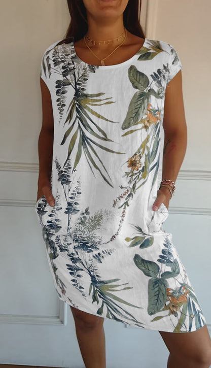 🍀🌷MOTHER'S DAY HOT SALE 50% OFF🍀🌷Women's Cotton Loose Printed Dress (BUY MORE SAVE MORE)