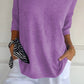 💖50% OFF💖Solid Color Knitted V-neck Top - Cozy and Stylish!