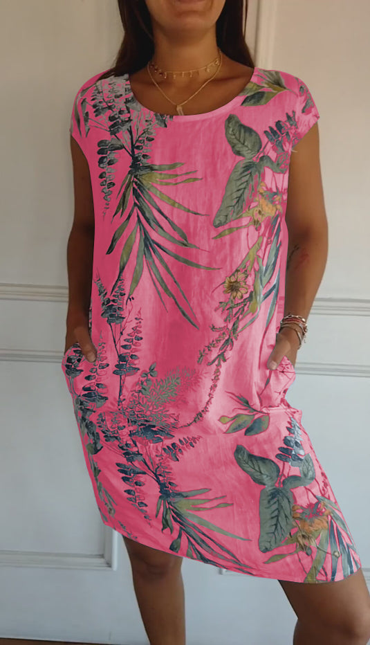 🍀🌷MOTHER'S DAY HOT SALE 50% OFF🍀🌷Women's Cotton Loose Printed Dress (BUY MORE SAVE MORE)