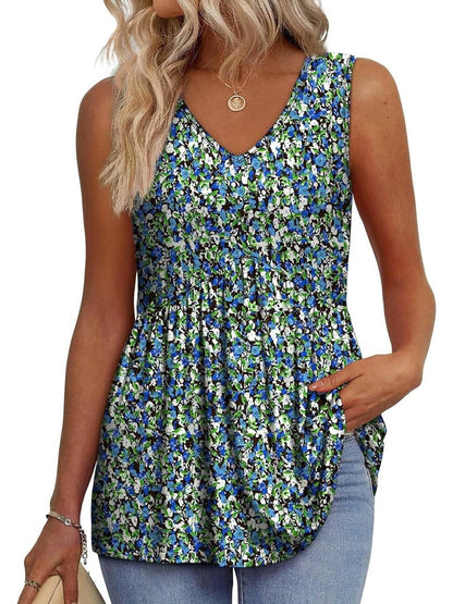 💖LAST DAY SALE ✨Women Dressy Sleeveless V Neck Babydoll Tank Tops