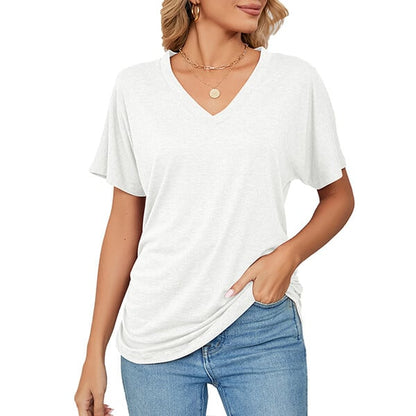 💕Mother's Day Promotion- UP TO 49% OFF🌷V-Neck Solid Color Loose Ladies Tops