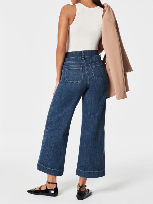 🔥New Year Special 50% OFF🔥Tummy Control Cropped Wide-Leg Jeans
