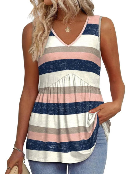 💖LAST DAY SALE ✨Women Dressy Sleeveless V Neck Babydoll Tank Tops