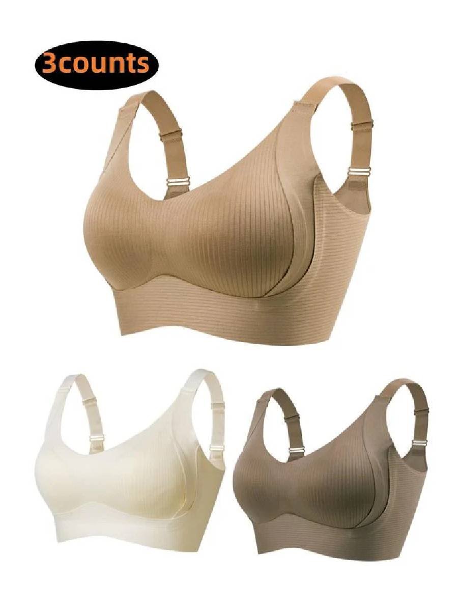 🎁Buy 1 Get 2 Free💕Women's Ribbed Push Up Adjustable Wireless Bra