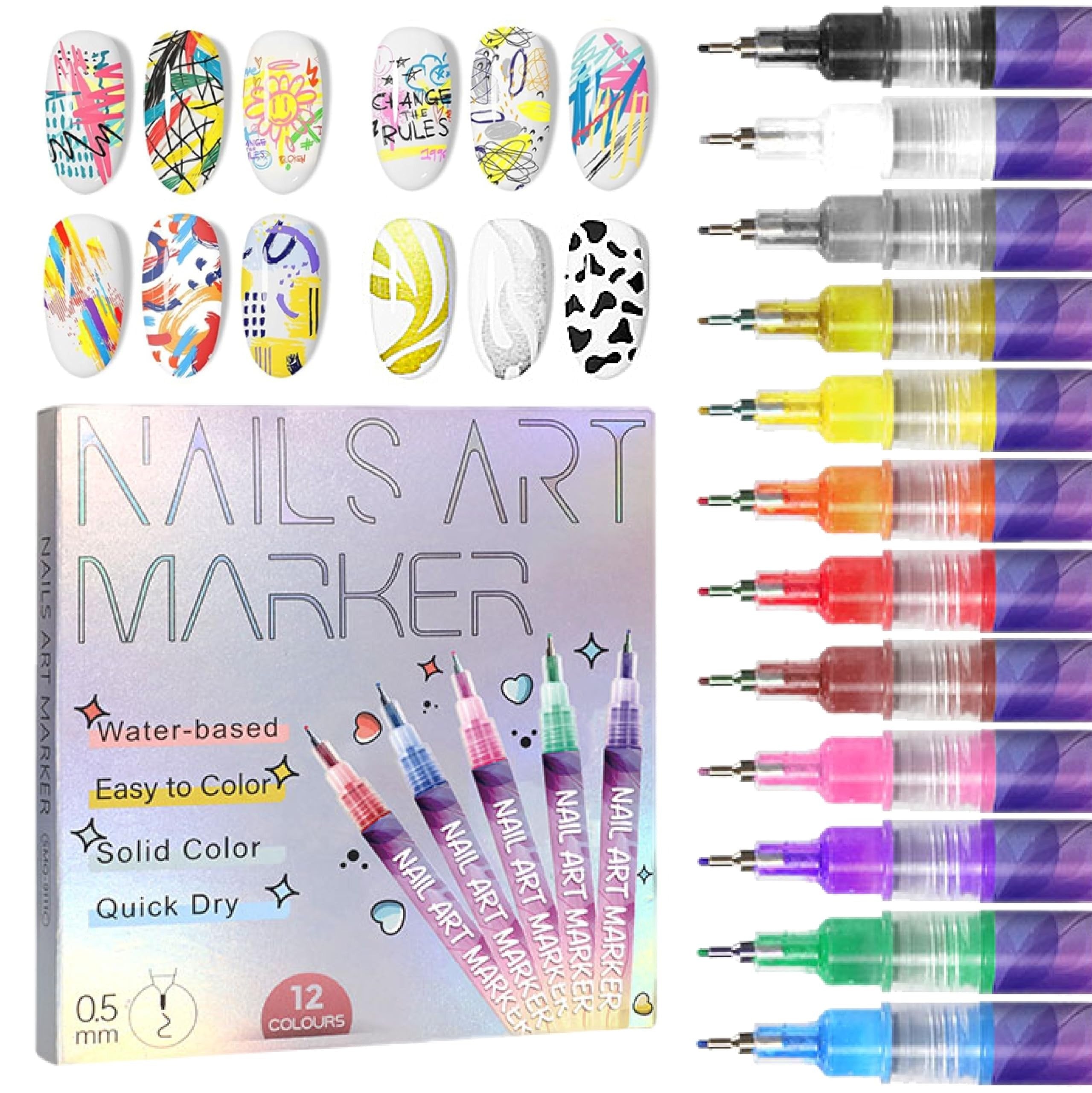 ⏳Limitiertes Sonderangebot⏰Set mit 12 Nail Art Stiften🎨