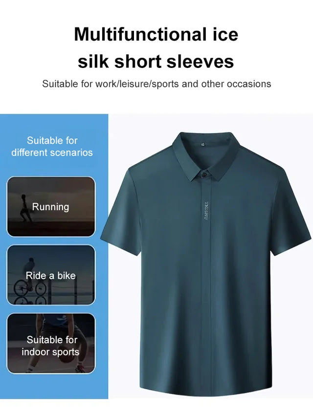 🔥New Arrivals🔥Men's Ice Silk Quick-drying Business Shirt